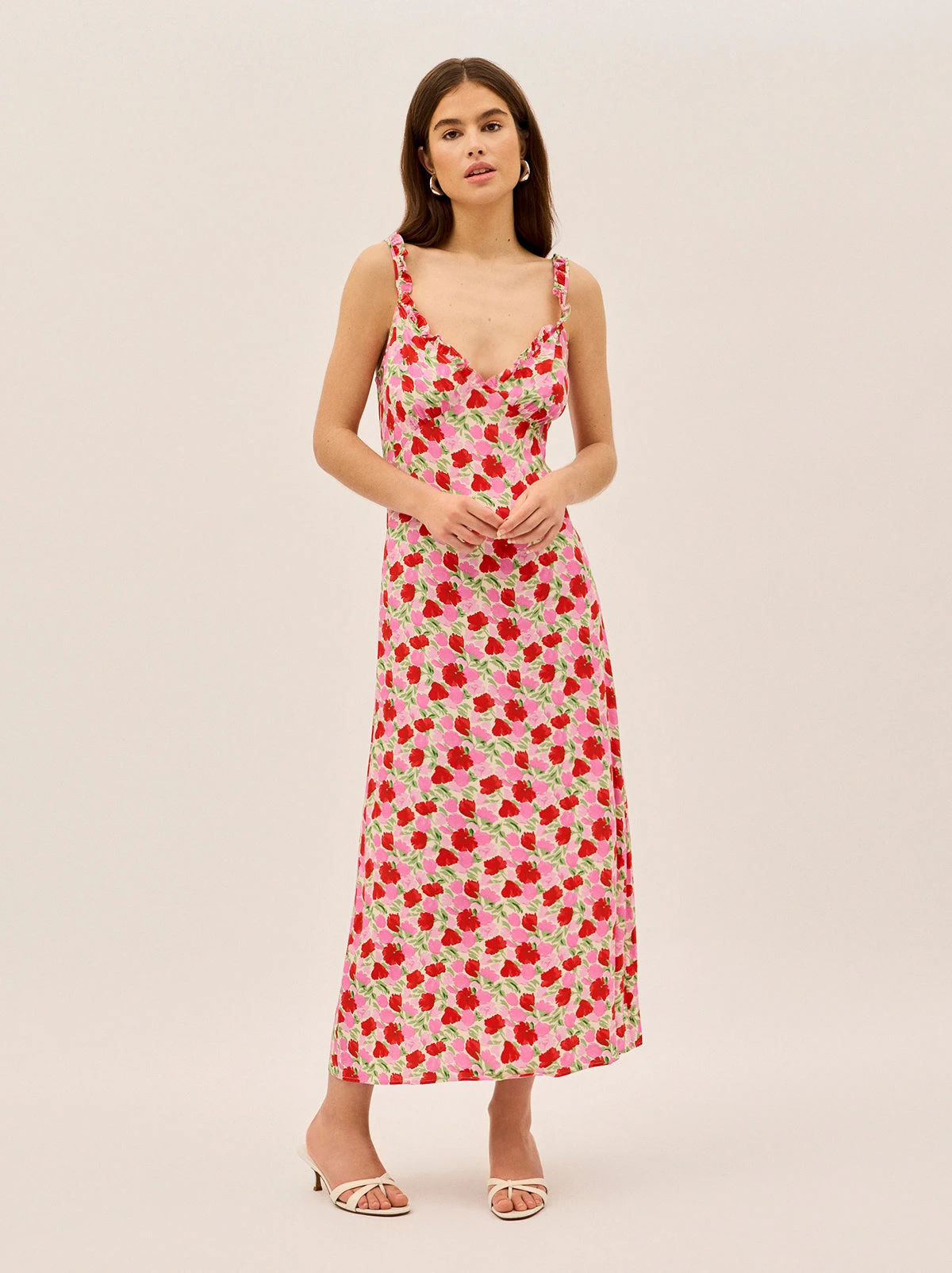 Alma Pink Floral Shirred Maxi Dress 5 Alma Pink Floral Shirred Maxi Dress - Image 5