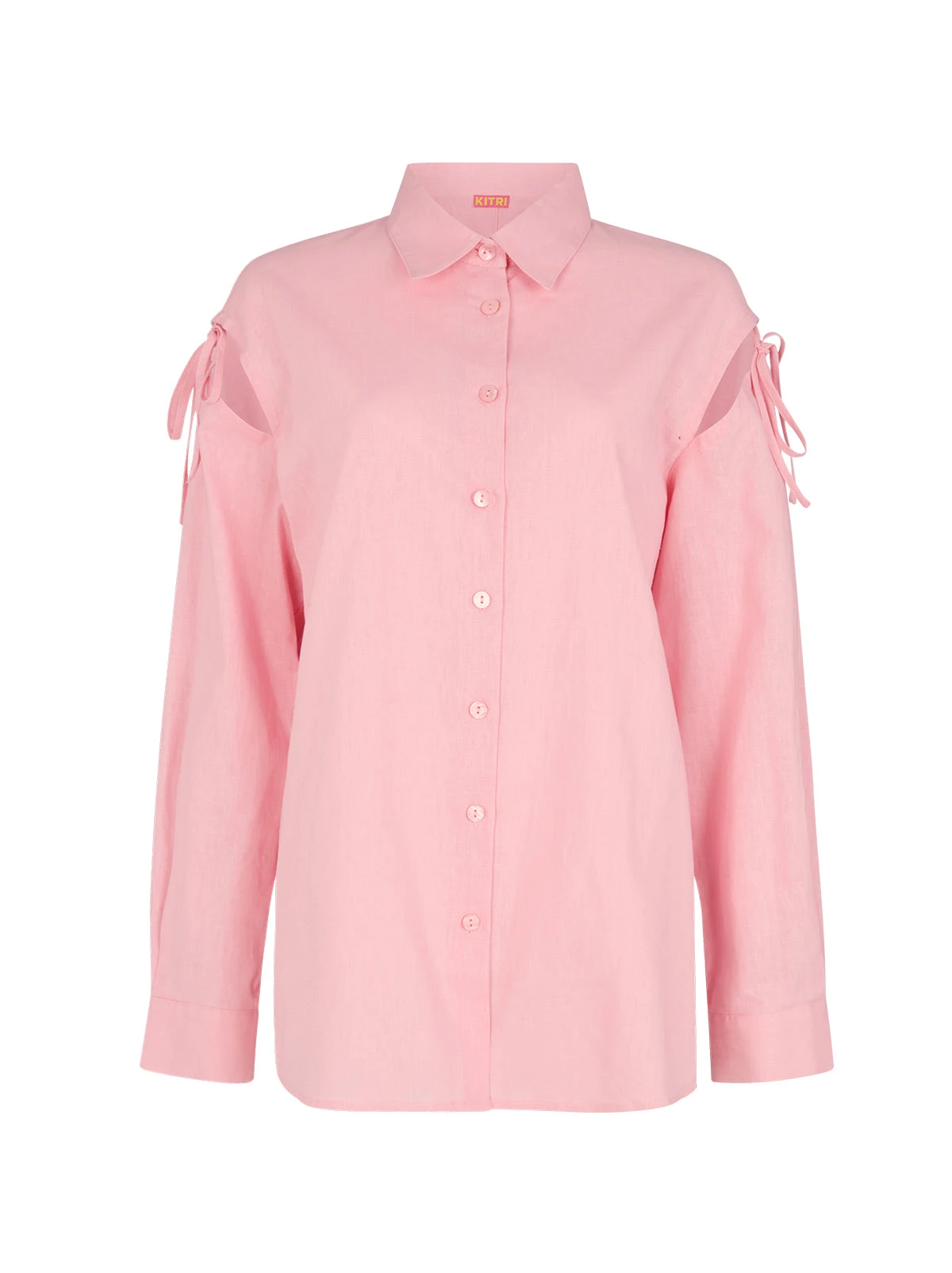 Alix Pink Cotton Tie Shoulder Oversized Shirt 6 Alix Pink Cotton Tie Shoulder Oversized Shirt - Image 6