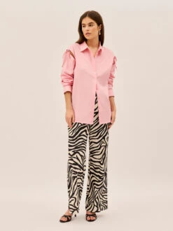 Alix Pink Cotton Tie Shoulder Oversized Shirt 9 Alix Pink Cotton Tie Shoulder Oversized Shirt -Kitri Studio 2404213P ALIXPINK 004 V2