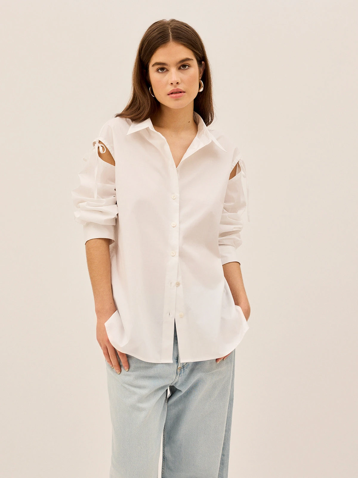 Alix Cotton Tie Shoulder Oversized Shirt 2 Alix Cotton Tie Shoulder Oversized Shirt - Image 2