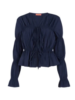 Maia Navy Cotton Top -Kitri Studio 2404222NBMAIANAVYMANNEQUINV2
