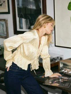 Maia Butter Yellow Satin Top -Kitri Studio 2404222Y MAIABUTTERSATIN 04