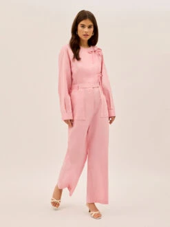 Esther Pink Cotton Linen Jumpsuit 10 Esther Pink Cotton Linen Jumpsuit -Kitri Studio 2404402P ESTHERPINK 002 V2