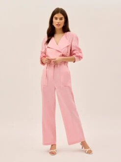 Esther Pink Cotton Linen Jumpsuit 11 Esther Pink Cotton Linen Jumpsuit -Kitri Studio 2404402P ESTHERPINK 003 V2