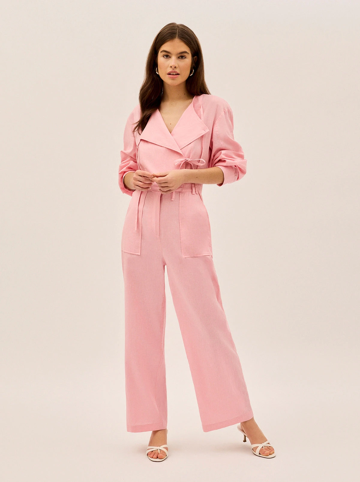 Esther Pink Cotton Linen Jumpsuit 6 Esther Pink Cotton Linen Jumpsuit - Image 6