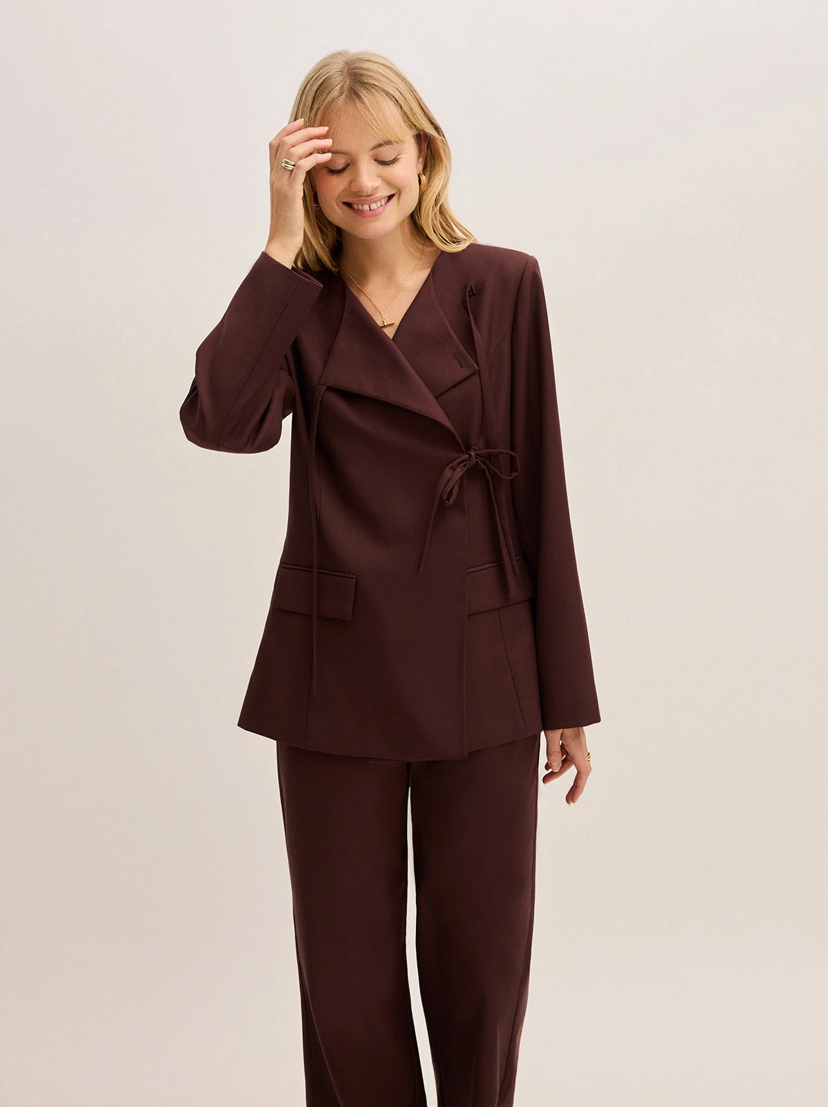 Vivienne Mocha Tailored Blazer 2 Vivienne Mocha Tailored Blazer - Image 2