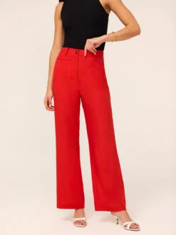Ada Red Straight Leg Trousers