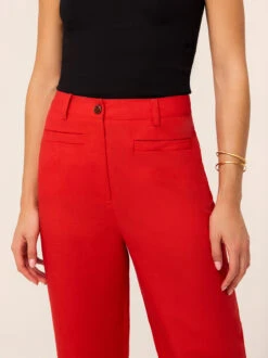 Ada Red Straight Leg Trousers -Kitri Studio 2404602R ADA RED 025V2