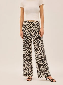 Helena Zebra Print Low Rise Tailored Trousers