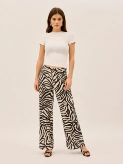 Helena Zebra Print Low Rise Tailored Trousers -Kitri Studio 2404606Z HELENAZEBRA 003 V2