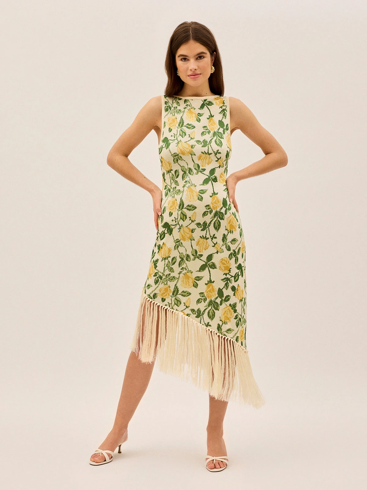 Tabara Yellow Rose Knit Dress 2 Tabara Yellow Rose Knit Dress - Image 2