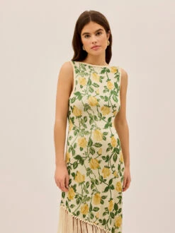 Tabara Yellow Rose Knit Dress 9 Tabara Yellow Rose Knit Dress -Kitri Studio 2404932YR TABARAYELLOWROSE 003 V2