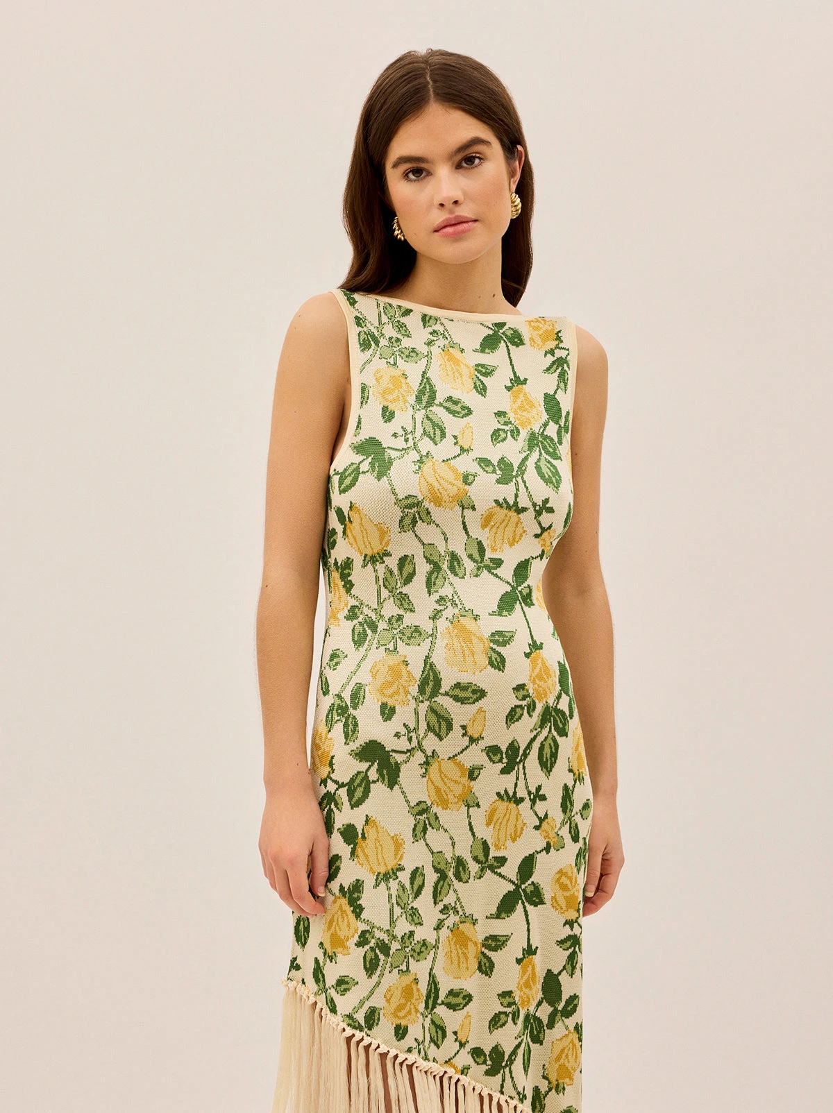 Tabara Yellow Rose Knit Dress 3 Tabara Yellow Rose Knit Dress - Image 3