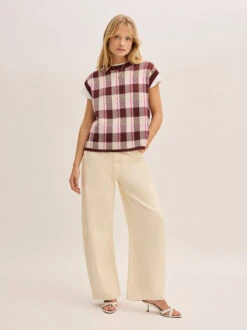 Dree Pink Check Vest