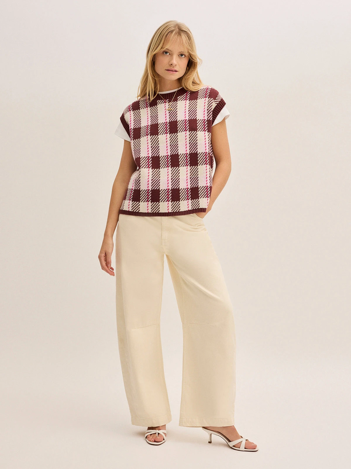 Dree Pink Check Vest 1 Dree Pink Check Vest