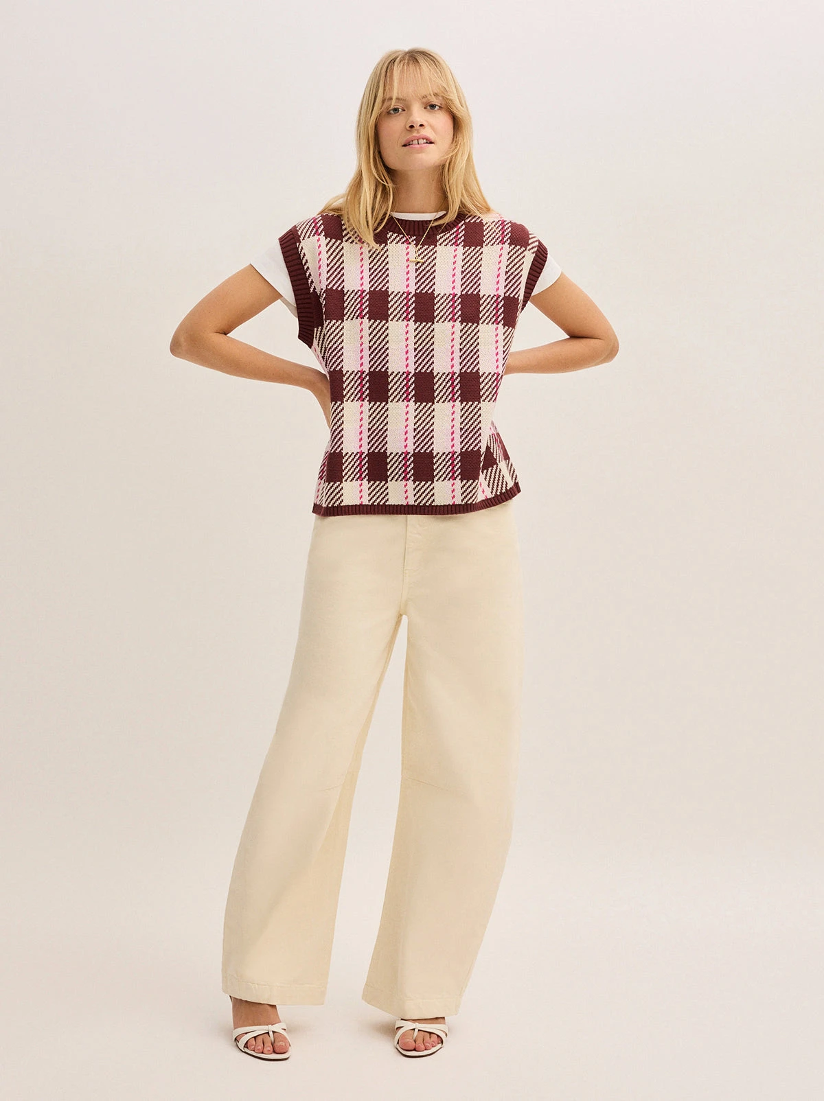 Dree Pink Check Vest 2 Dree Pink Check Vest - Image 2