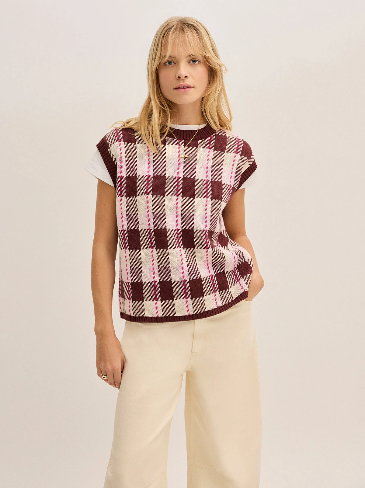 Dree Pink Check Vest 4 Dree Pink Check Vest - Image 4