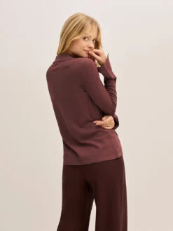 Farrah Mocha Tie Front Knit Top -Kitri Studio 2404947BR FARRAHMOCHA 04