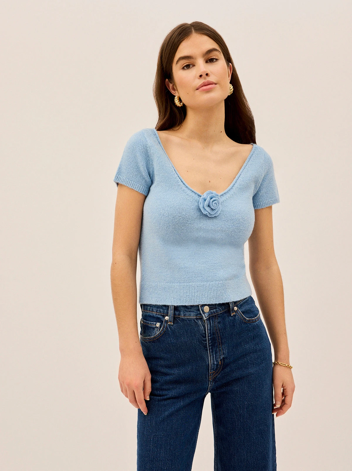 Leona Blue Knit Top 2 Leona Blue Knit Top - Image 2
