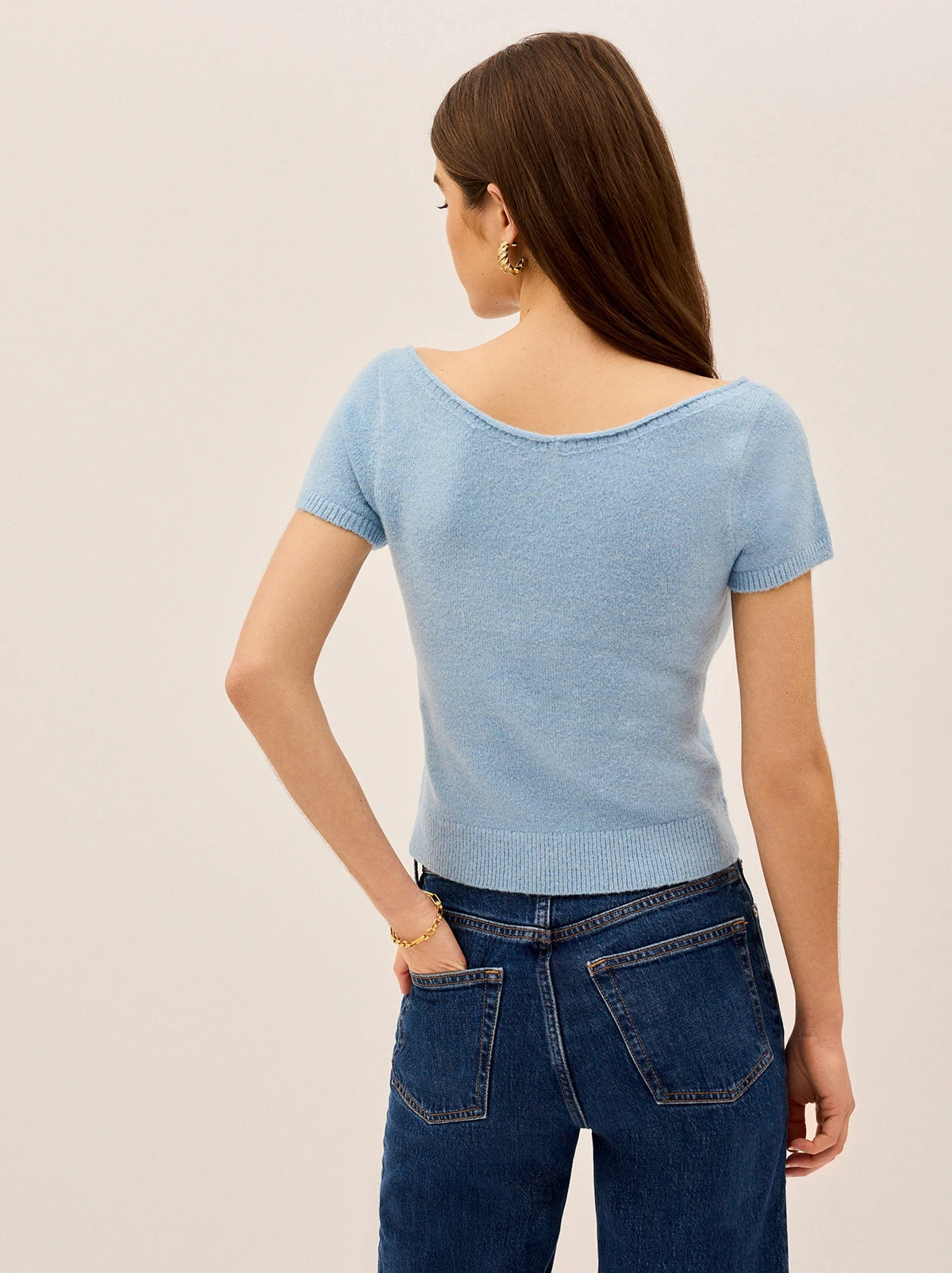 Leona Blue Knit Top 4 Leona Blue Knit Top - Image 4