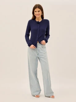 Cassandra Navy Knit Cardigan