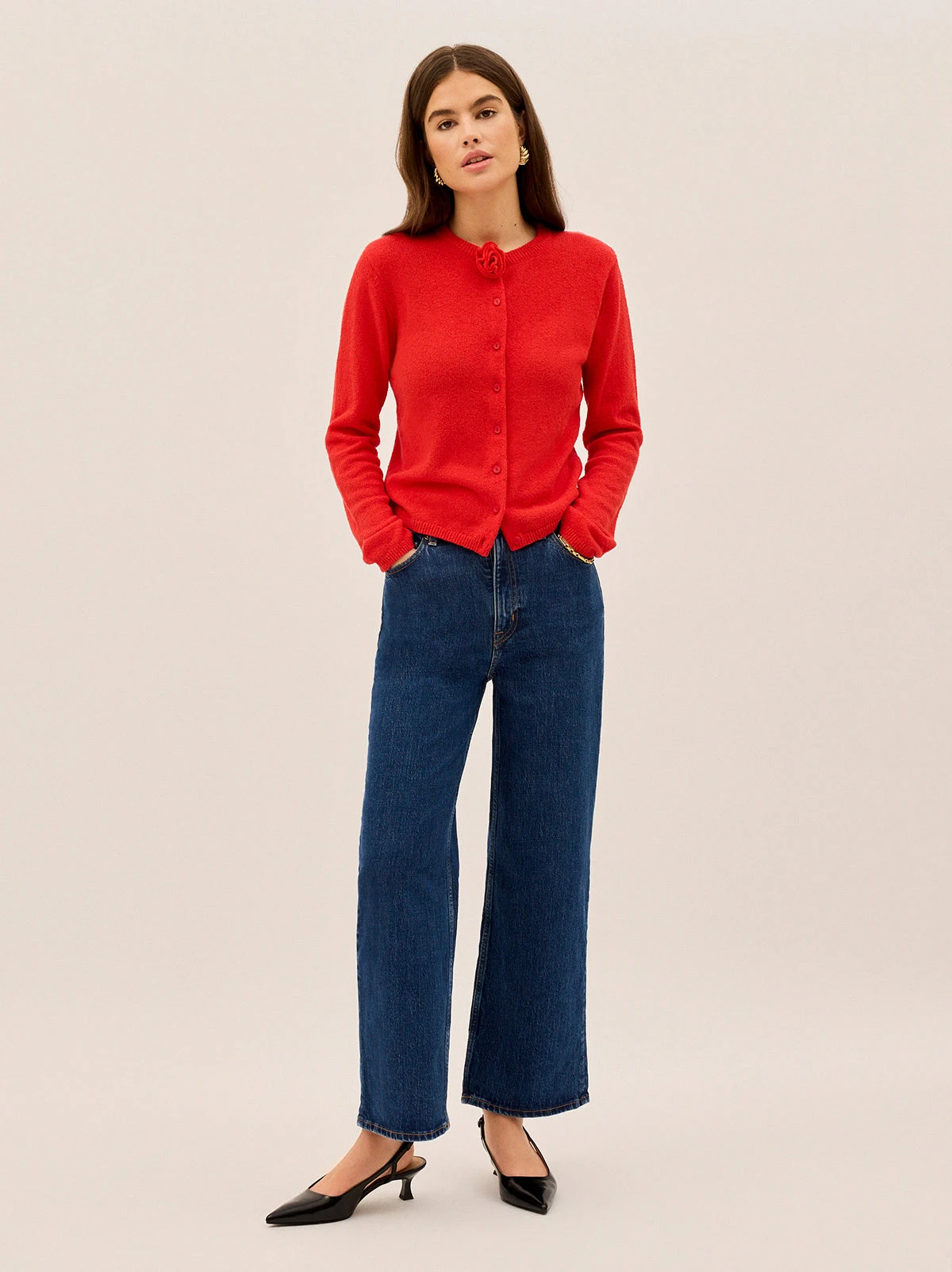 Cassandra Red Knit Cardigan 4 Cassandra Red Knit Cardigan - Image 4