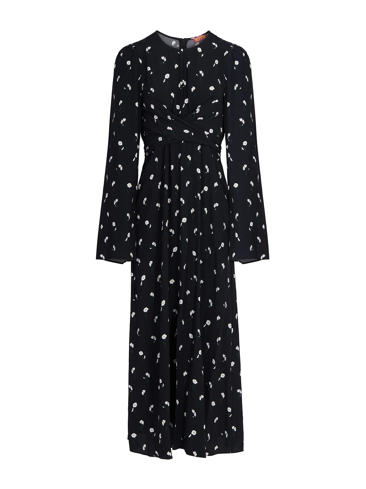 Catarina Black Poppy Print Dress 5 Catarina Black Poppy Print Dress - Image 5