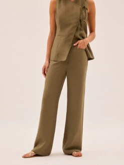 Ada Khaki Tailored Trousers