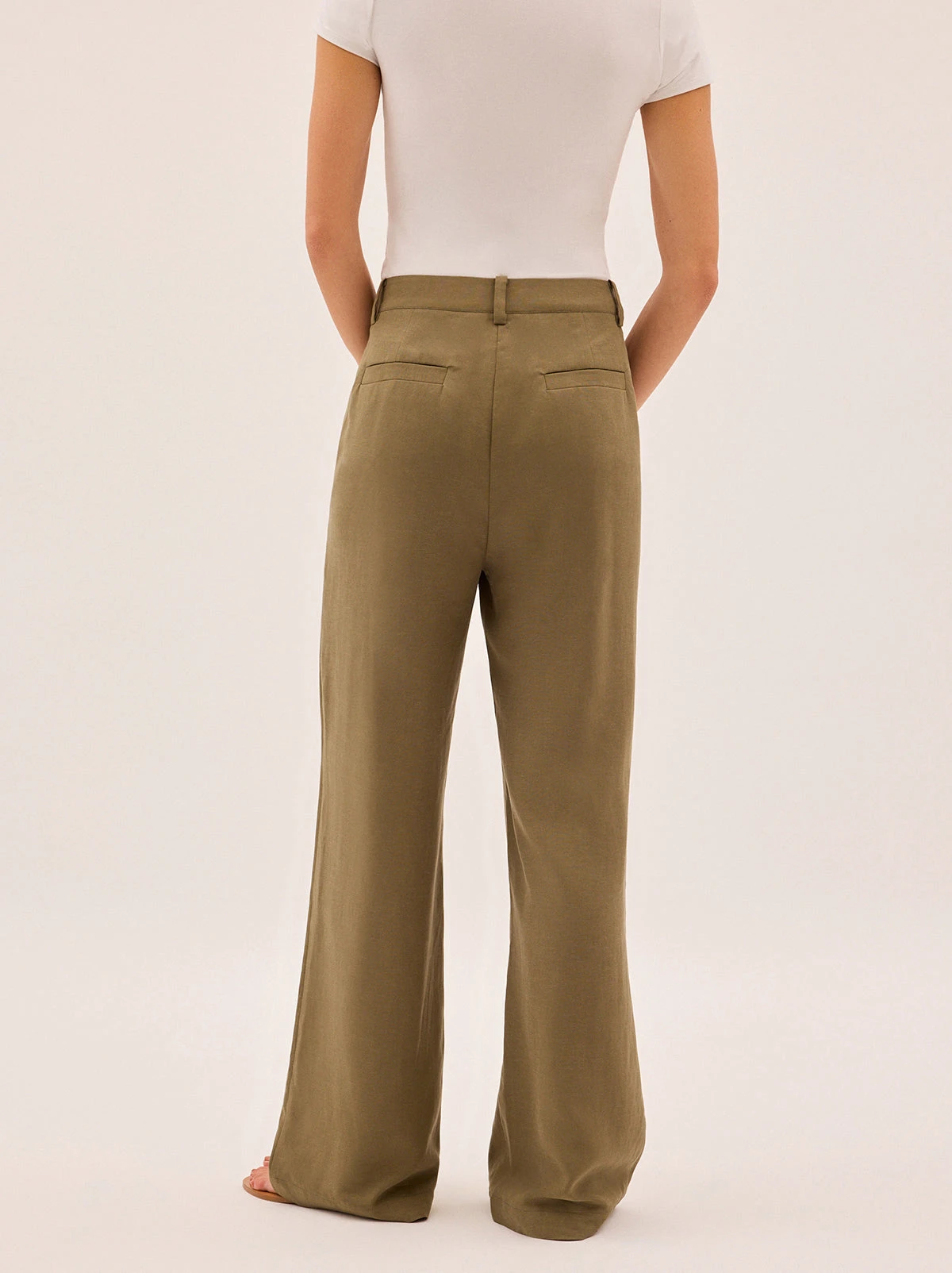 Ada Khaki Tailored Trousers 2 Ada Khaki Tailored Trousers - Image 2