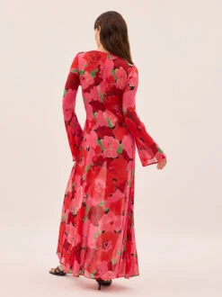 Alessia Pink Watercolour Floral Print Dress 13 Alessia Pink Watercolour Floral Print Dress -Kitri Studio ALESSIA PINK WATERCOLOUR ECOM 04