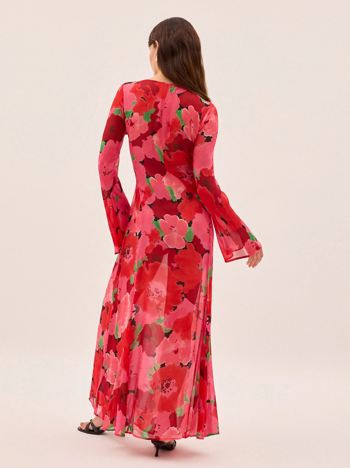 Alessia Pink Watercolour Floral Print Dress 6 Alessia Pink Watercolour Floral Print Dress - Image 6