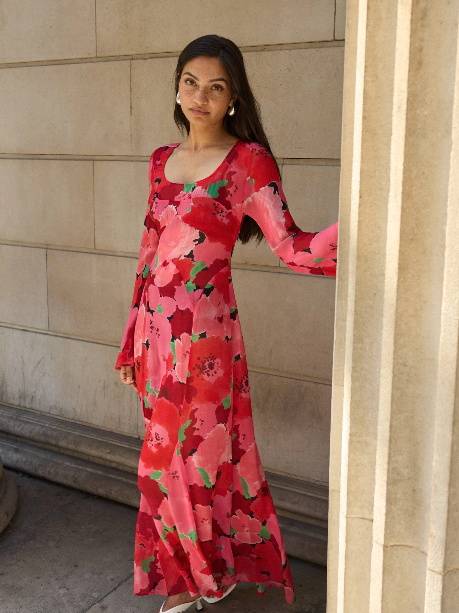 Alessia Pink Watercolour Floral Print Dress 7 Alessia Pink Watercolour Floral Print Dress - Image 7