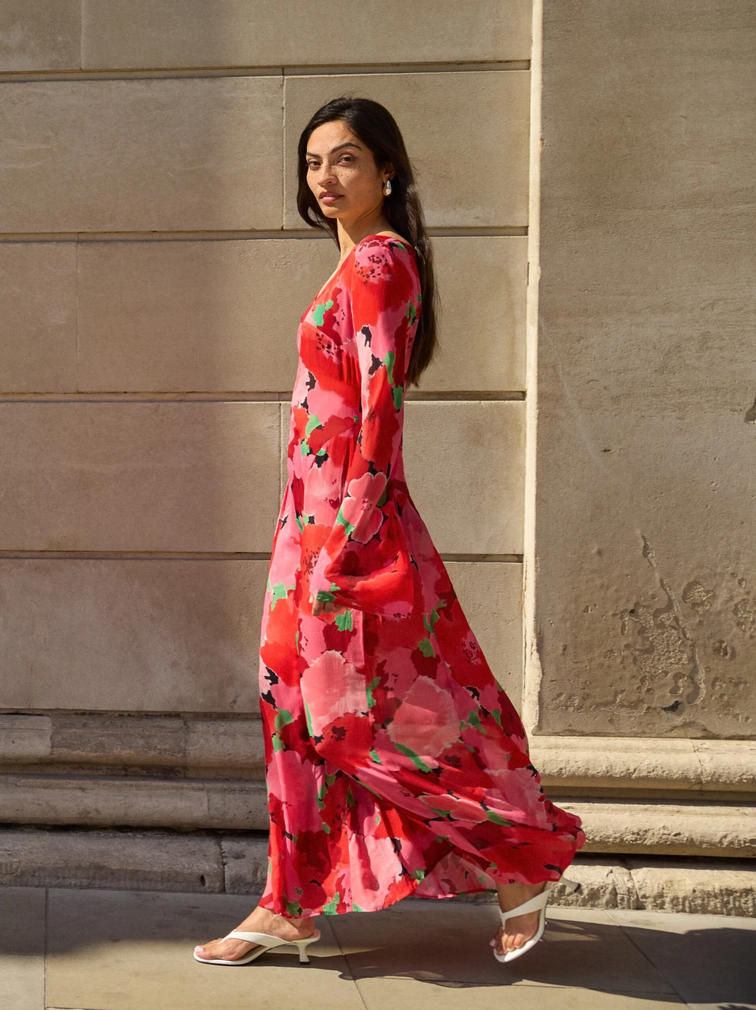 Alessia Pink Watercolour Floral Print Dress 4 Alessia Pink Watercolour Floral Print Dress - Image 4