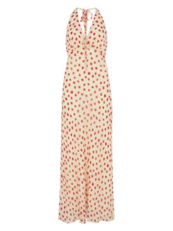 Amalia Red Polka Dot Halterneck Dress 15 Amalia Red Polka Dot Halterneck Dress -Kitri Studio AMALIAREDPOLKADOTMANNEQUIN