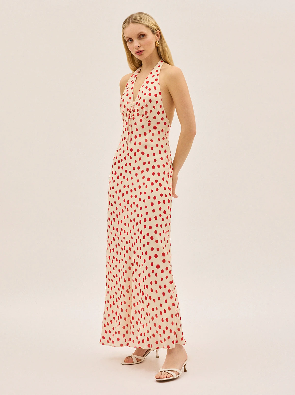 Amalia Red Polka Dot Halterneck Dress 4 Amalia Red Polka Dot Halterneck Dress - Image 4