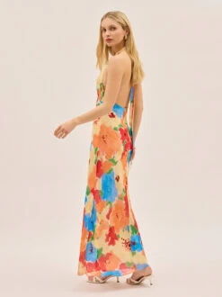 Amalia Watercolour Floral Halterneck Dress -Kitri Studio AMALIA WATERCOLOUR FLORAL ECOM V2 003