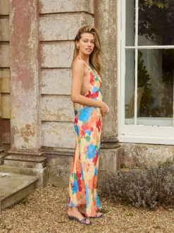 Amalia Watercolour Floral Halterneck Dress -Kitri Studio AMALIA WATERCOLOUR FLORAL 3