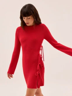 Anouk Red Knit Mini Dress 10 Anouk Red Knit Mini Dress -Kitri Studio ANOUK RED ECOM 03