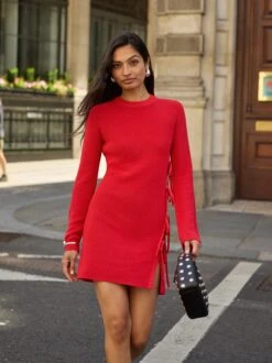 Anouk Red Knit Mini Dress