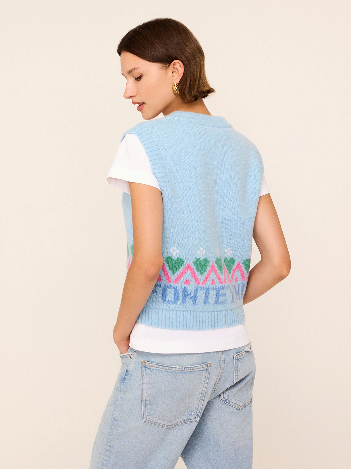 Winona Blue Fairisle Knit Vest 3 Winona Blue Fairisle Knit Vest - Image 3