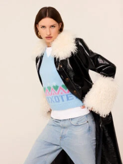 Winona Blue Fairisle Knit Vest 7 Winona Blue Fairisle Knit Vest -Kitri Studio BLUE Sweater Vest 084V2