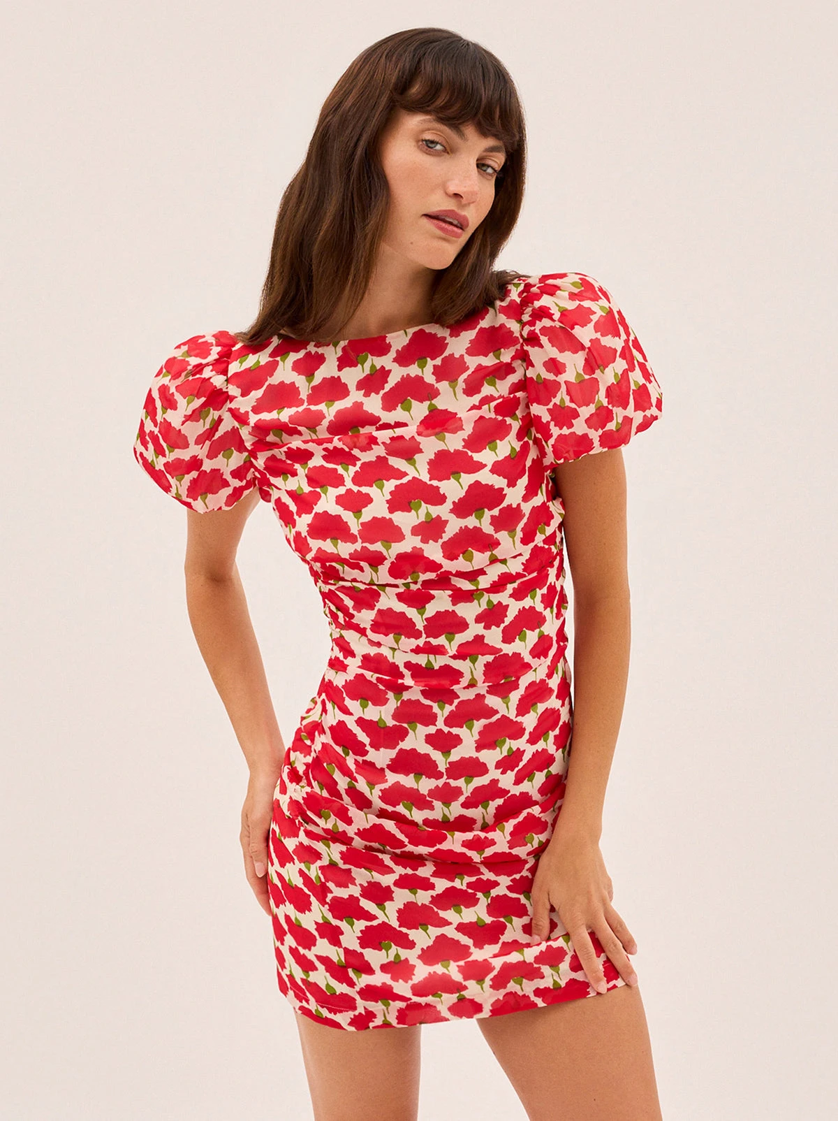 Caitlin Carnation Print Mini Dress 1 Caitlin Carnation Print Mini Dress