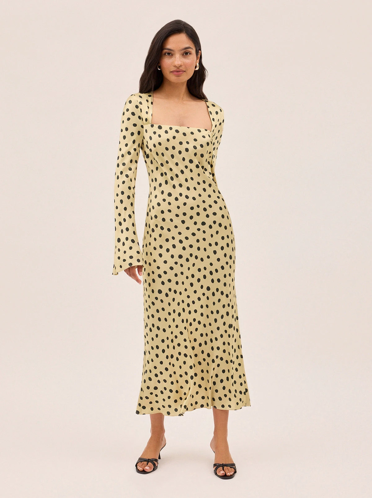 Camille Butter Polka Dot Satin Dress 1 Camille Butter Polka Dot Satin Dress