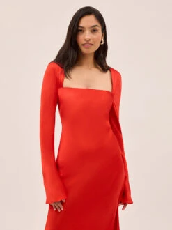 Camille Red Satin Dress 14 Camille Red Satin Dress -Kitri Studio CAMILLE RED ECOM 02