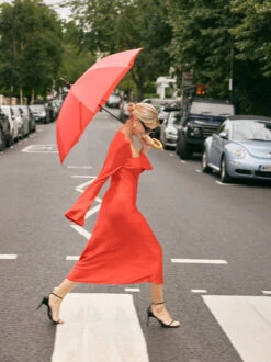 Camille Red Satin Dress 19 Camille Red Satin Dress -Kitri Studio CAMILLE RED LOOKBOOK 1