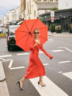 Camille Red Satin Dress 13 Camille Red Satin Dress -Kitri Studio CAMILLE RED LOOKBOOK 2