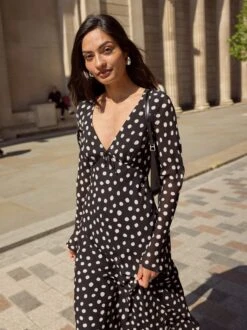 Carrie Black Polka Dot Dress