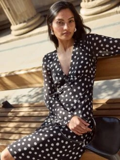Carrie Black Polka Dot Dress 14 Carrie Black Polka Dot Dress -Kitri Studio CARRIE BLACK POLKA LOOKBOOK 2
