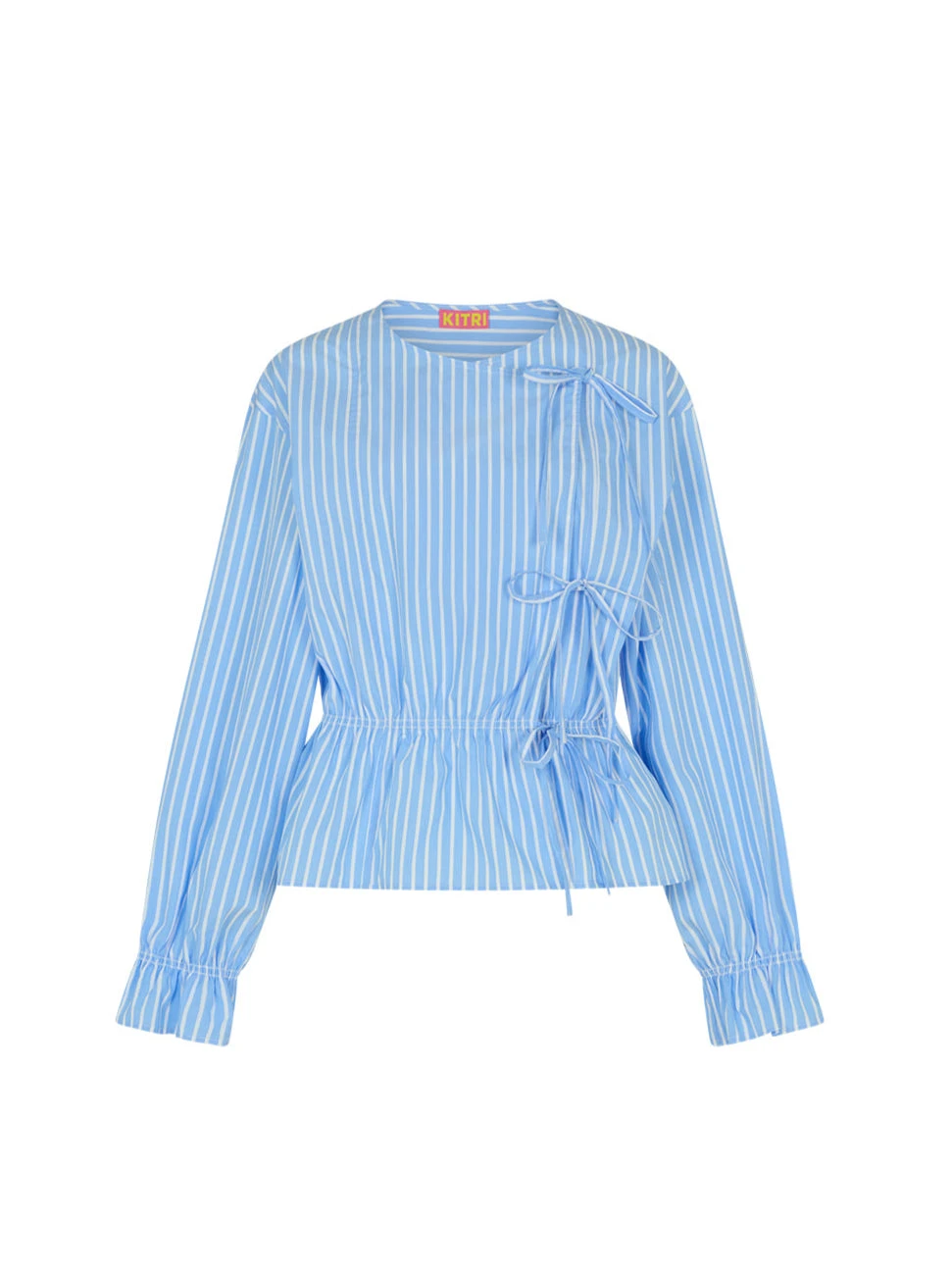 Caryn Blue Striped Cotton Top 6 Caryn Blue Striped Cotton Top - Image 6