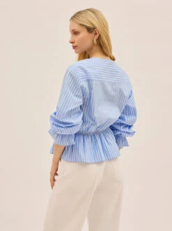Caryn Blue Striped Cotton Top 9 Caryn Blue Striped Cotton Top -Kitri Studio CARYN BLUE STRIPE ECOM V2 005
